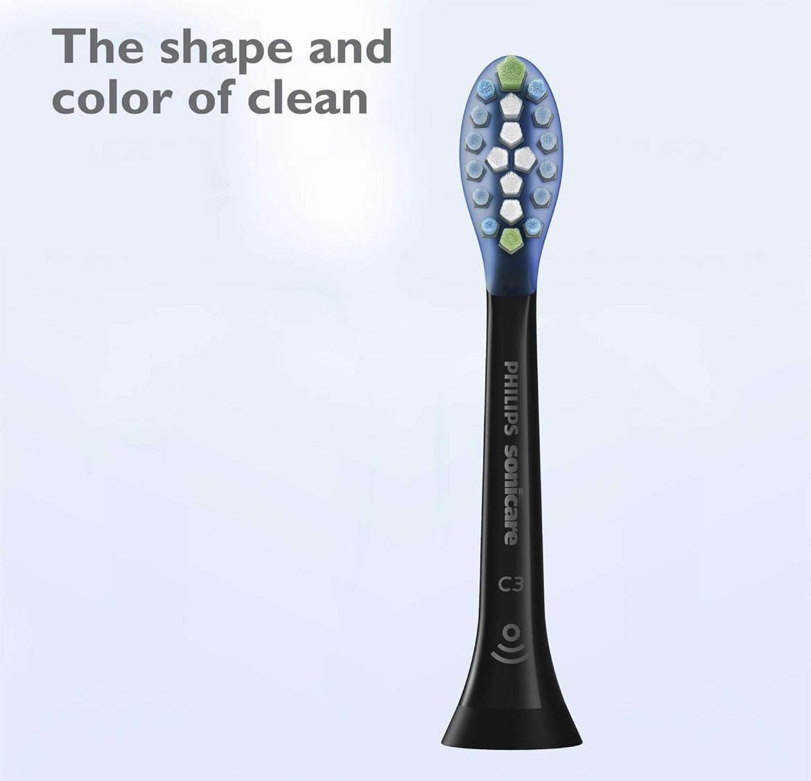 Philips Sonicare Oorspronklike C3 Premium Plaque Control Vervangende Tandeborselkoppe, 2 Borselkoppe (Swart) HX9042/95