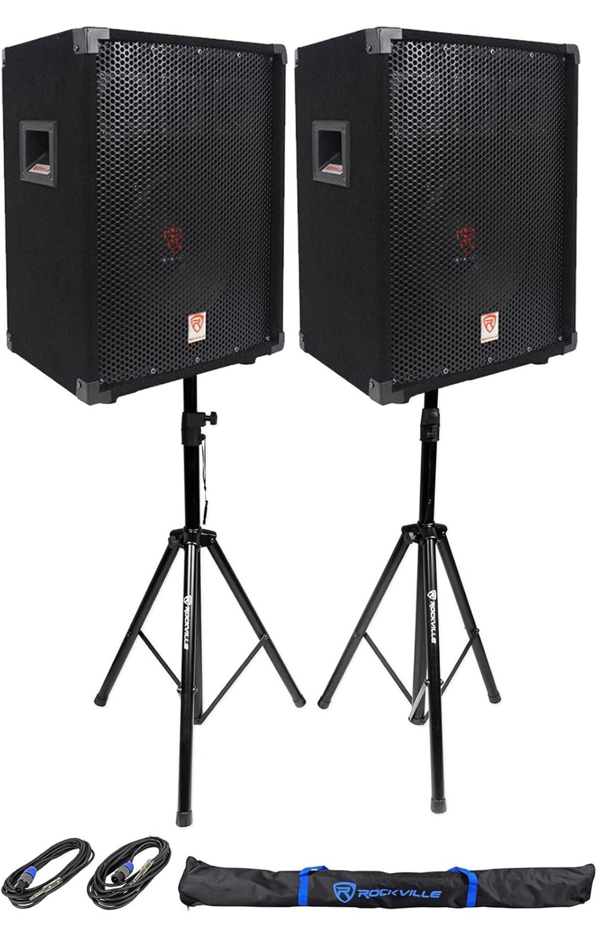 Rockville (2) RSG10 10 400 Watt 2Way 8-Ohm Passive DJ PA Speake BUNDLE