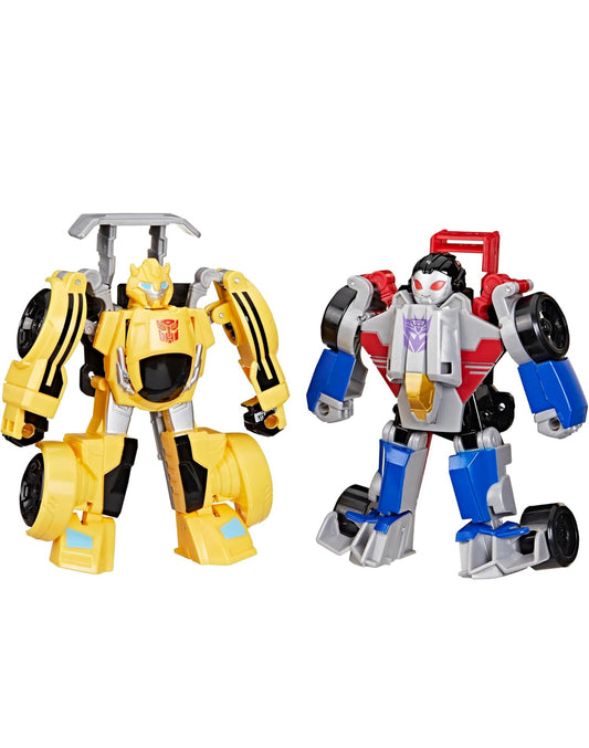 Transformers Bumblebee en Starscream Bot Racers, Maklik om te Verander van Robot-speelgoed na Kar-speelgoed, Aksiefigure vir Seuns en Dogters 3+
