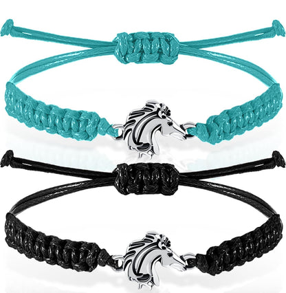 2 Stuks Perdebyt Sjarme Armband Juweliersware Verstelbare Slangsjarme Armbande vir Tiener Meisies Seuns