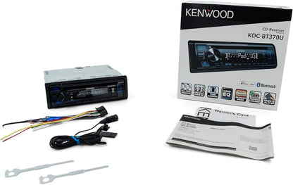 KENWOOD KDC-BT370U CD-motorstereo met Bluetooth, AM/FM-radio, USB aan die voorkant met hoë krag, ingeboude Alexa