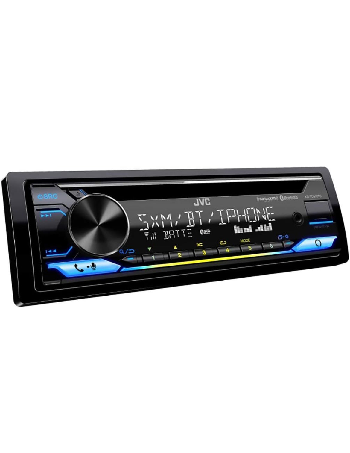 JVC KD-TD91BTS Bluetooth Car Stereo Receiver with USB Port – 2-Line LCD Display, AM/FM Radio – CD and MP3 Player - Amazon Alexa Enabled – Single DIN - 13-Band EQ (Black)
