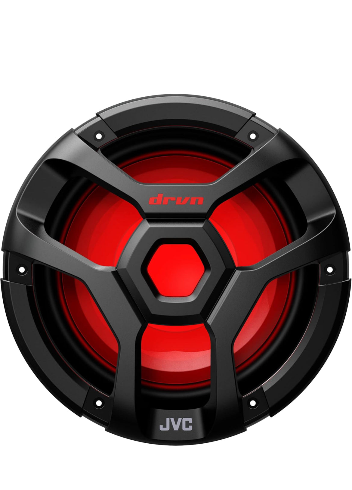 JVC CW-DR1040ML 10-duim RGB-beligting Buite Marine-/Motoroudio Subwoofer - 1 300 Watt Enkele Swart Waterdigte Bass Hardespreker vir Marine Stereoklankstelsel
