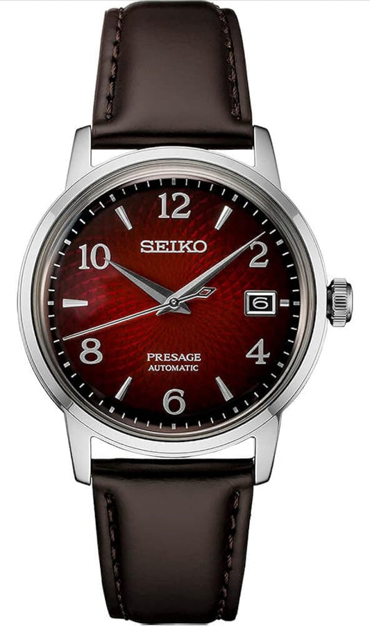 SEIKO Outomatiese Horlosie vir Mans - Presage Cocktail Time - Patroonversier met Goue Syfers en Datumkalender, 50m Waterbestand