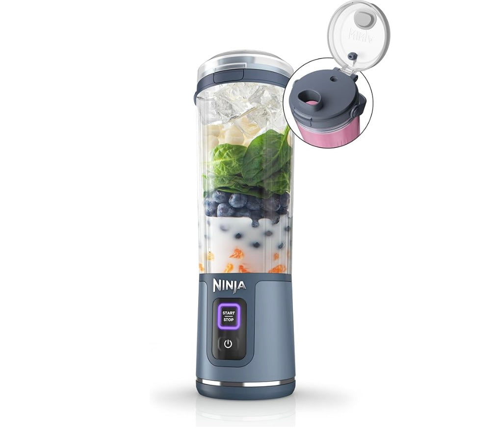 Ninja BC151NV Blast Portable Blender, Cordless, 18oz. Vessel, Personal Blender-for Shakes & Smoothies- Dishwasher Safe Parts -Blue
