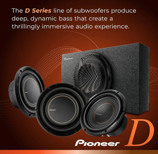 Pioneer TS-D10D2 - Kragtige 10-duim Subwoofer, 1500 Watt Piekvermoë, Dubbel 2 Ohm Spreekspoel, vir Diep Basgeluid