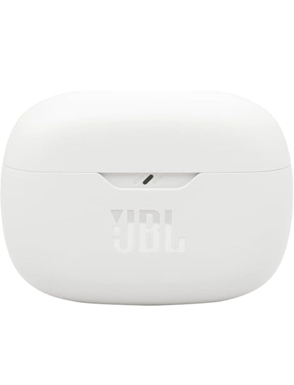 JBL Vibe Beam 2 - Ware Draadlose Geraasonderdrukking-Oorfone met Suiwer Bas Klank & Slim Omgewingsklank Tegnologie, 4 mikrofoon vir Kristalhelder Oproepe, tot 40 ure speeltyd, IP54 Stof- & Waterbestand (Wit)