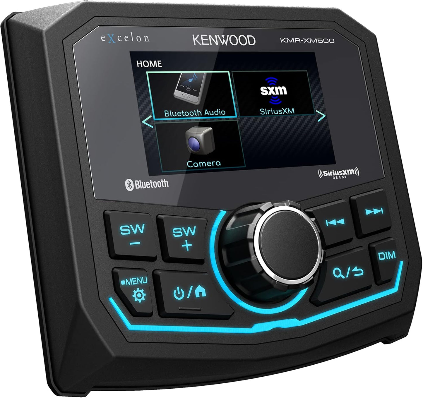 KENWOOD KMR-M300BT Mariene Meter Ontvanger Weervas, 2.7 Duim LCD, Ingeboude Versterker, Bluetooth, Digitale Media MP3 Speler, Geen CD Speler, USB Poort, AM/FM/Weerband Ontvanger, Agterkamera Invoer