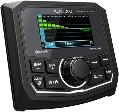 KENWOOD KMR-M300BT Mariene Meter Ontvanger Weervas, 2.7 Duim LCD, Ingeboude Versterker, Bluetooth, Digitale Media MP3 Speler, Geen CD Speler, USB Poort, AM/FM/Weerband Ontvanger, Agterkamera Invoer