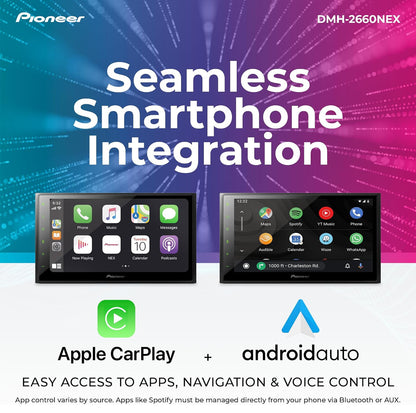 Pioneer DMH-2660NEX 6.8" Capacitive Touchscreen Double Din Car Stereo
Digital Multimedia Receiver, Wired Apple CarPlay & Android Auto, Amazon Alexa, Bluetooth, Backup Cam, HD Radio, Hi-Volt RCA