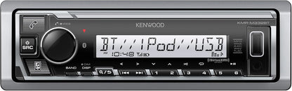 KENWOOD KMR-M332BT Motor- en mariene-stereo - Enkel DIN, Bluetooth-oudio, USB MP3, Aux-ingang, AM FM-radio SiriusXM-gereed, Weerbestand, Veelkleurige beligting