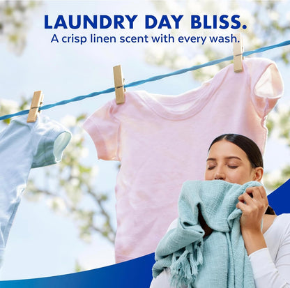 Lysol Ontsmettende Wasgoedontsmetter & Geurversterker, Wasgoedwasmiddelbymiddel, Kleurveilige Bleikmiddelalternatief, Wasgoedreukverwyderaar, Dood Bakterieë & Virusse, Crisp Linen Geur, 90 Fl Oz