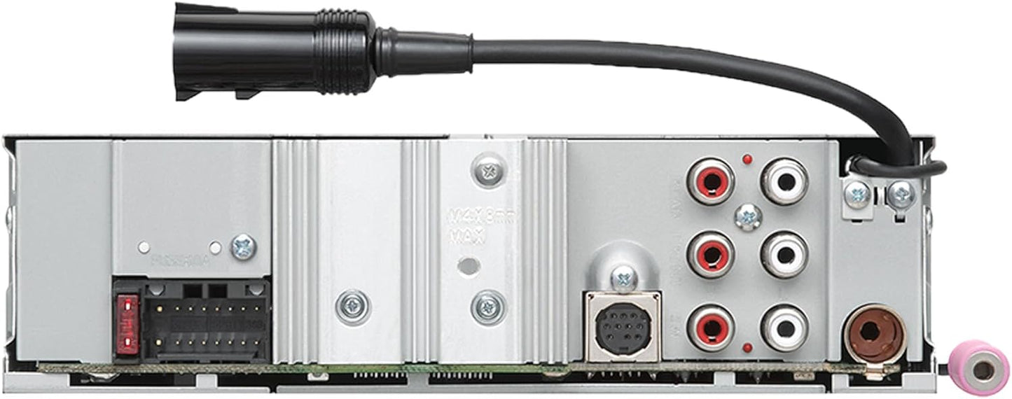 KENWOOD KMR-D382BT Car & Marine Stereo - Single Din, Bluetooth SiriusXM Ready, Weatherproof (Package W/ Speakers)