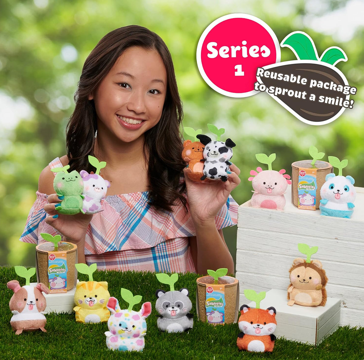 Sakuties Mini Collectible Stylized Plush Stuffed Animals, 3-pack Blind Collectible, Kids Toys for Ages 3 Up by Just Play
