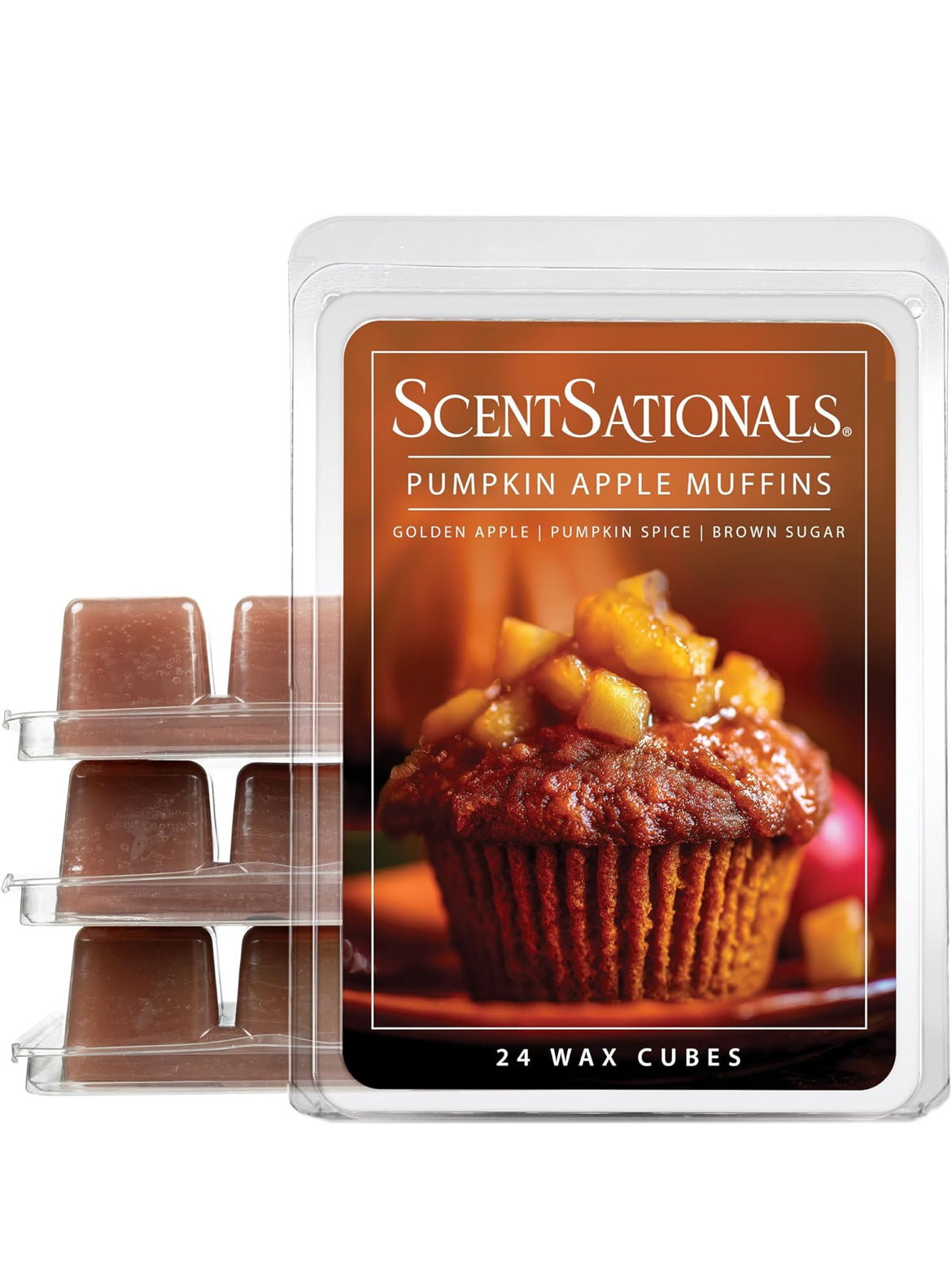 Scentsationals Wax Melts Strong Scent - Pumpkin Apple Muffins - Long Lasting Scented Melts for Warmers, 10oz (Pack of 4)