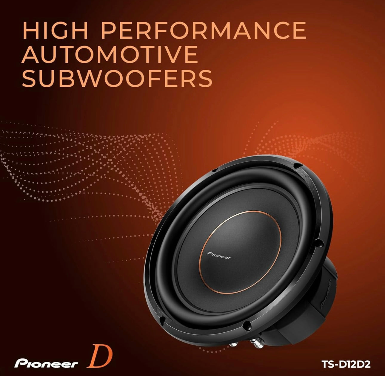Pioneer TS-D12D2 – Powerful 12” Subwoofer, 2000 Watts Peak Power, Dual 2 Ohms Voice Coil for Deep Bass