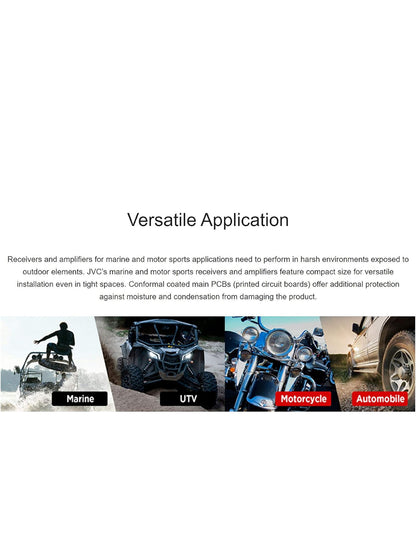 JVC KS-DR1004D 400 Watt 4-kanaal Brugbare Versterker vir Kar & Mariene en RZR/ATV/UTV/Kart Motorsport