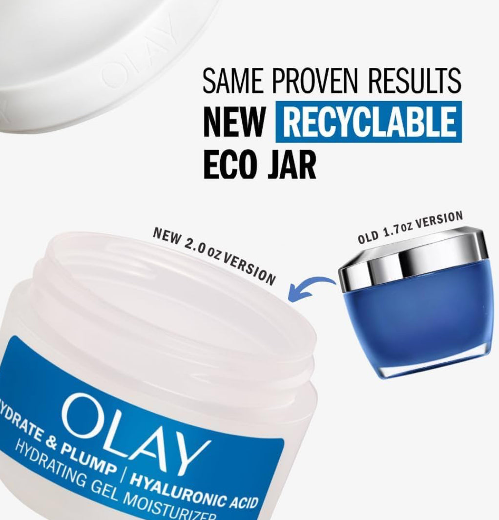 Olay Hialuroniese Suur Gesigbevogtiger, Voller & Hidrerende Jel vir Droë Vel, Behou & Herstel Vog, met Niasinamied (56 g)