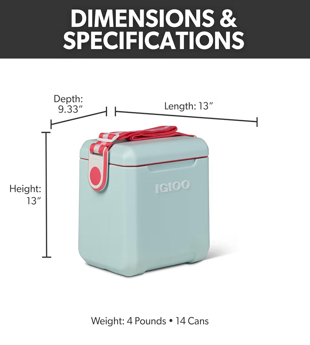 Igloo Tag Along Too Hard-Shell Insulated Cooler Portable Picnic Outdoor - (Mist)