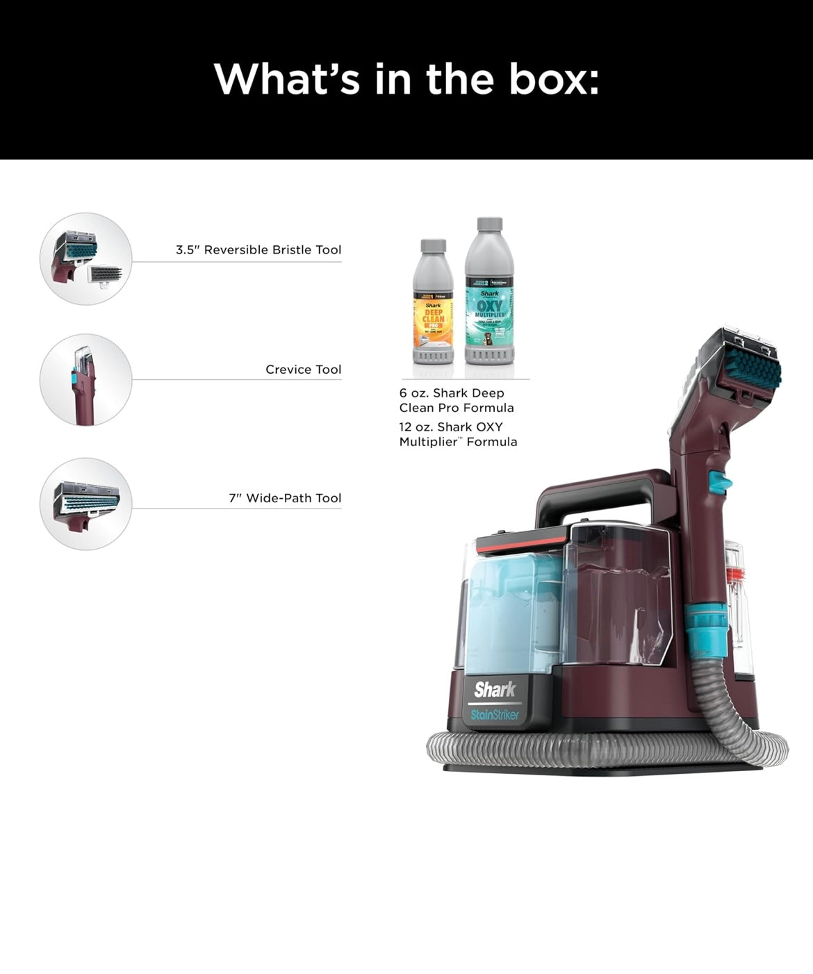 Shark Carpet Cleaner Machine, Portable Upholstery StainStriker - Burgundy