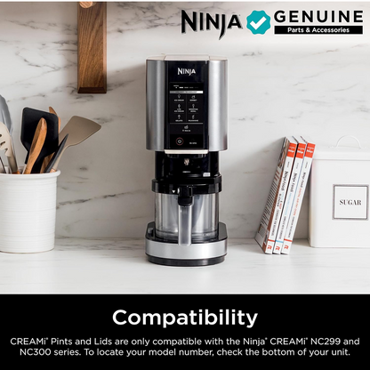 Ninja Creami Pints 4-pak, versoenbaar met NC299AMZ & NC300s Reeks Creami-roomysmakers, egte Ninja Pint, BPA-vry en skottelgoedwasser-veilig, kleurdeksels, deurskynend/grys/lemmetjie/pienk/aqua, XSKPLD4BCD