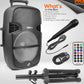 Portable Bluetooth PA Speaker System - 1000W w/Microphone in, Party Lights, USB SD Card Reader, FM Radio, Wheels - Remote Control