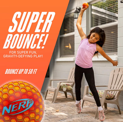 NERF Super High Bounce Ball - 2 Balls Included - Durable and Lightweight for Indoor and Outdoor Fun