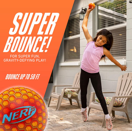 NERF Super High Bounce Ball - 2 Balls Included - Durable and Lightweight for Indoor and Outdoor Fun