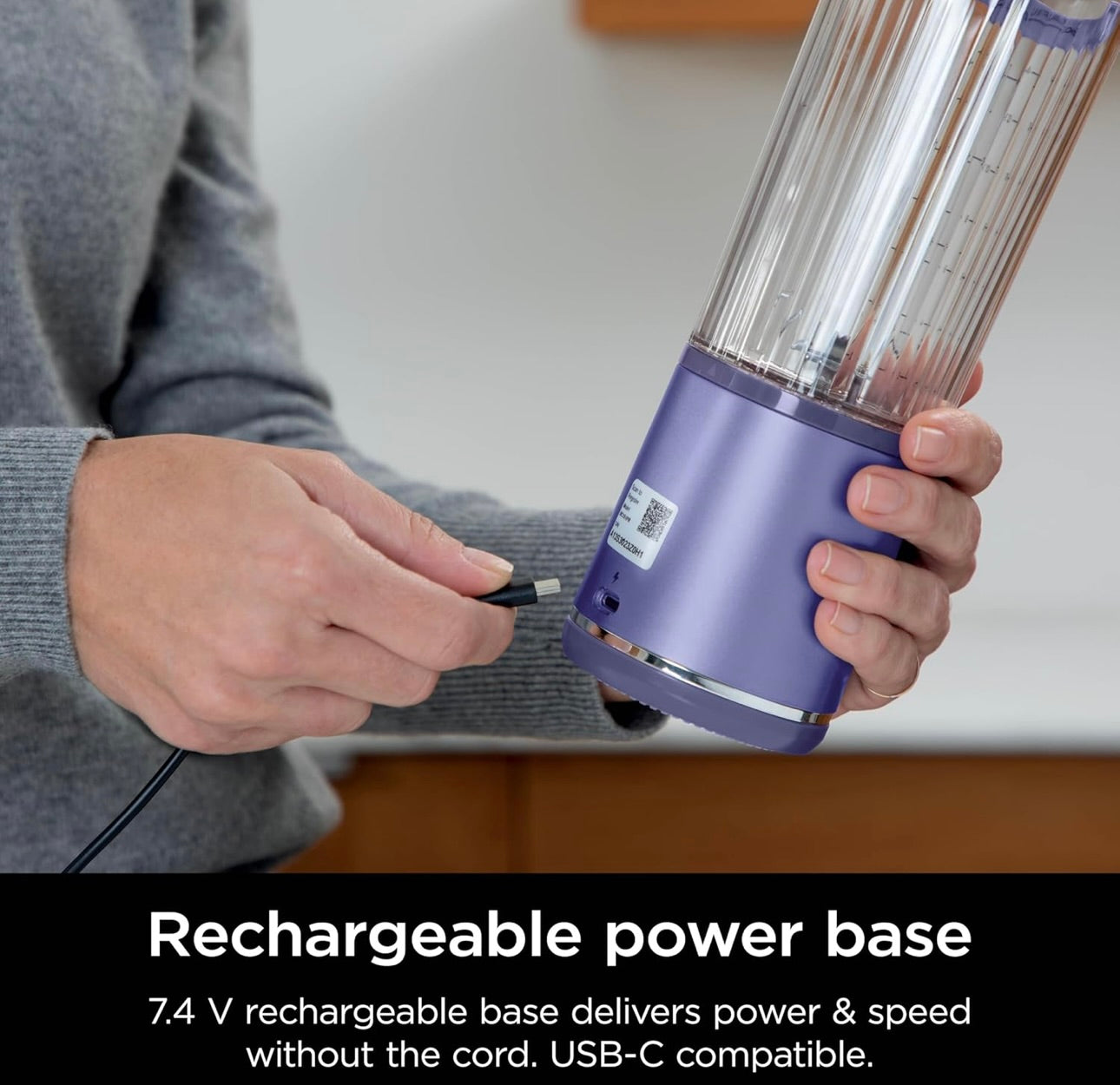 Ninja Blast Portable Blender, Cordless, 18oz. Vessel, Personal Blender BPA Free, Leakproof Lid & Sip Spout, USB-C Rechargeable, Dishwasher Safe Parts - Galaxy Purple - BC151GP
