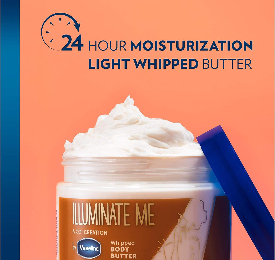 Vaseline Illuminate Me Shea Butter Whipped Body Butter for Melanin Rich Skin Provides 24 Hour Moisturization for Dry Skin 11 oz