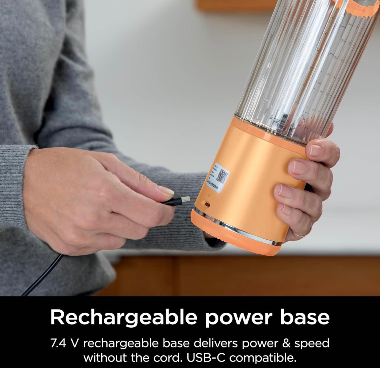 Ninja Blast Portable Blender, Cordless, 18oz. Vessel, Personal Blender BPA Free, Leakproof Lid & Sip Spout, USB-C Rechargeable, Dishwasher Safe Parts - Orange Apricot (BC151AO)