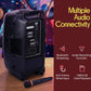 Portable Bluetooth PA Speaker - 12’’ 1200W Subwoofer, LED Battery Indicator Lights W/Built-In Rechargeable Battery, MP3/USB/SD Card Reader, and UHF Wireless Microphone