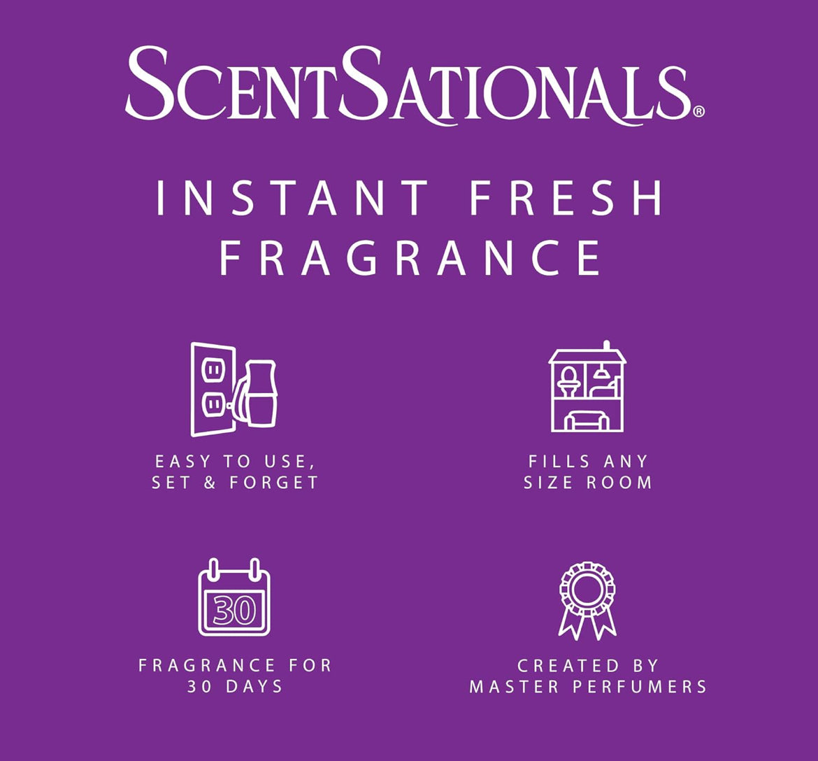 ScentSationals Magic Spell Fragrance Oil Plug In Air Freshener Refills 3-Pack - Works w/ Scentsationals Wall Plugs - Packaging May Vary