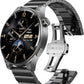 LED S5 Smart Watch 1.43" HD Sport Modes Fitness w/ Sleep Monitor, IP68 Waterproof, Stainless Steel Band