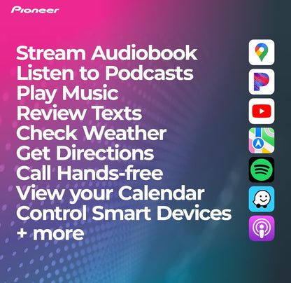 Pioneer 6.8" Capacitive Touchscreen Modular Chassis Car StereoDigital Multimedia Receiver, Wired CarPlay & Android Auto, Amazon Alexa, Bluetooth, Backup Cam, Short Chassis, Hi-Volt RCA