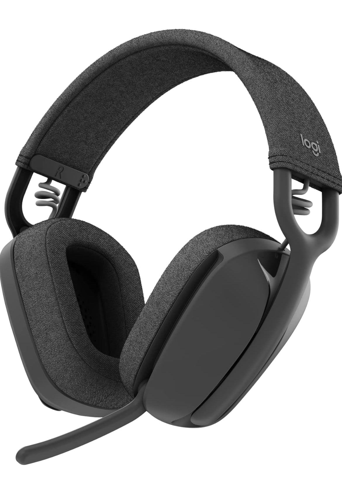 Logitech Zone Vibe 100 Liggewig Draadlose Oor-oor-koptelefoon met Geraasdempende Mikrofoon, Gevorderde Multipoint Bluetooth-koptelefoon, Werk met Teams, Google Meet, Zoom, Mac/PC - Grafiet