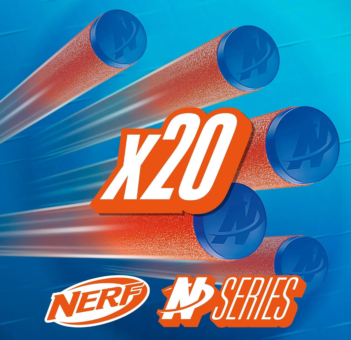 Nerf N Series N1 Darts, Includes 20 Refill Darts, Compatible Only with Nerf N Series Blasters, Outdoor Games, Ages 8+