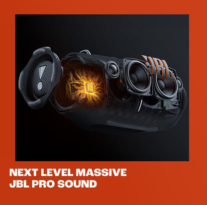 JBL Xtreme 4 - Draagbare Bluetooth-luidspreker, Kragtige klank en Diep Bas, IP67 Waterdig, 24 Uur Speeltyd, Kragbank, PartyBoost vir Meervoudige Luidsprekerparing (Swart)