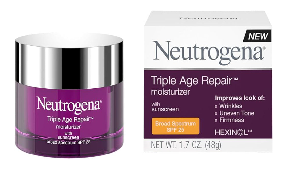Neutrogena Triple Age Repair Gesigbevogtiger met Hexinol Vitamien C (SPF 25) Verminder sigbaar Rimpels & Maak Vel Stewiger (1.7 oz)