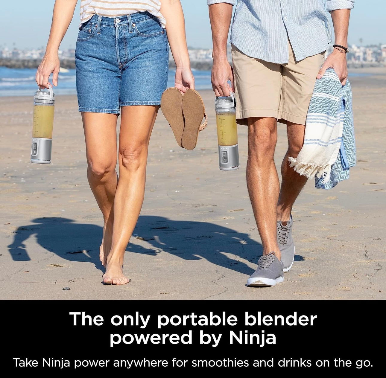 Ninja BC151WH Blast Portable Blender, Cordless, 18oz. Vessel, Personal Blender BPA Free, Leakproof-Lid & Sip Spout, USB-C Rechargeable, Dishwasher Safe Parts - White