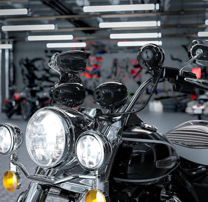Motorcycle Bluetooth Speakers 4-Speaker Waterproof Audio System
4.25 Inch Full-range Speakers, 1600W Peak Power, Bluetooth/USB/AUX/FM Radio, Subwoofer Output, Fits 7/8-1.25 inch handlebars