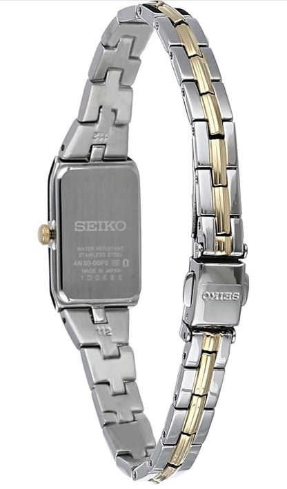 SEIKO Juweliersware-Geïnspireerde Vlekvrye Staalhorlosies met Druk-Drievoudige Armband en Kraapbestande Hardlex Kristal, 30m Waterbestand - Wit