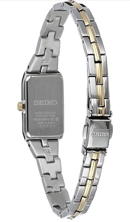 SEIKO Juweliersware-Geïnspireerde Vlekvrye Staalhorlosies met Druk-Drievoudige Armband en Kraapbestande Hardlex Kristal, 30m Waterbestand - Wit