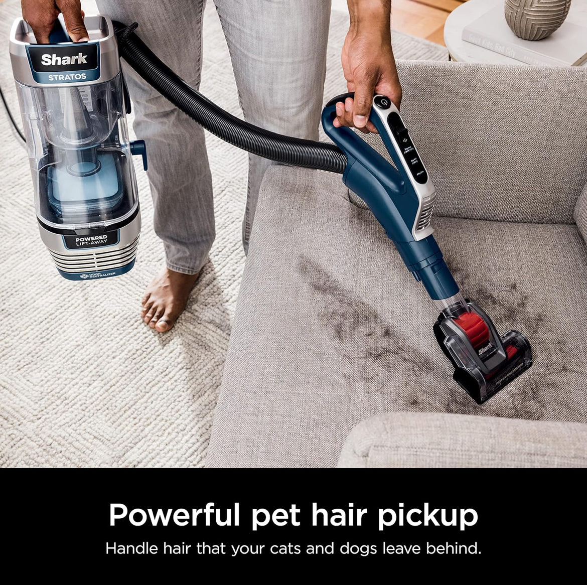 Shark Upright Vacuum, Stratos with DuoClean PowerFins, HairPro, Powered Lift-Away - NEW