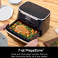 Ninja DZ071 Foodi 6-in-1 FlexBasket Air Fryer with 7-QT MegaZone & Basket Divider for Large Proteins & Full Meals, Smart Finish Cook 2 Foods 2 Ways, Family Sized Capacity, Air Fry, Roast & More - Black