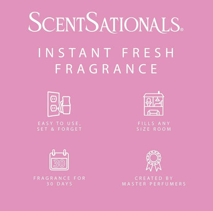 ScentSationals Cherry Blossoms Fragrance Oil Plug In Air Freshener Refills 3-Pack - Works w/ Scentsationals Wall Plugs - Packaging May Vary
