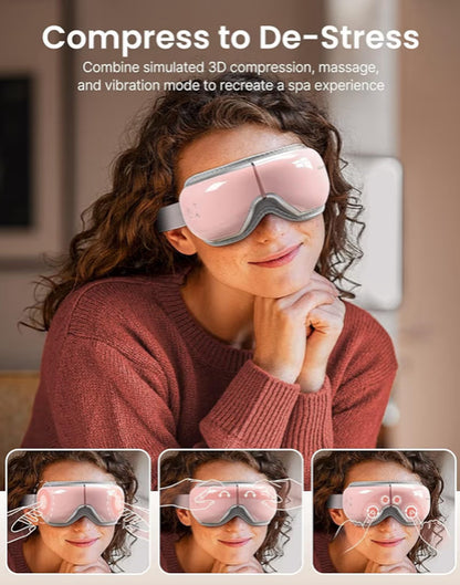 Eyeris 1 Eye Massager w/ Heat, Smart Sleep Mask for Dry Eyes Relax, Reduce Strain - (Pink)