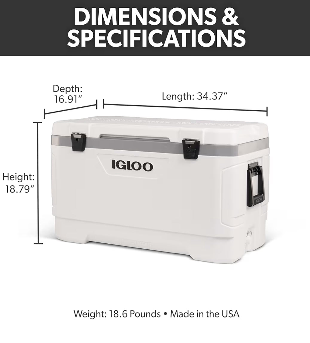 Igloo 100 QT Latitude Marine Ultra White Cooler