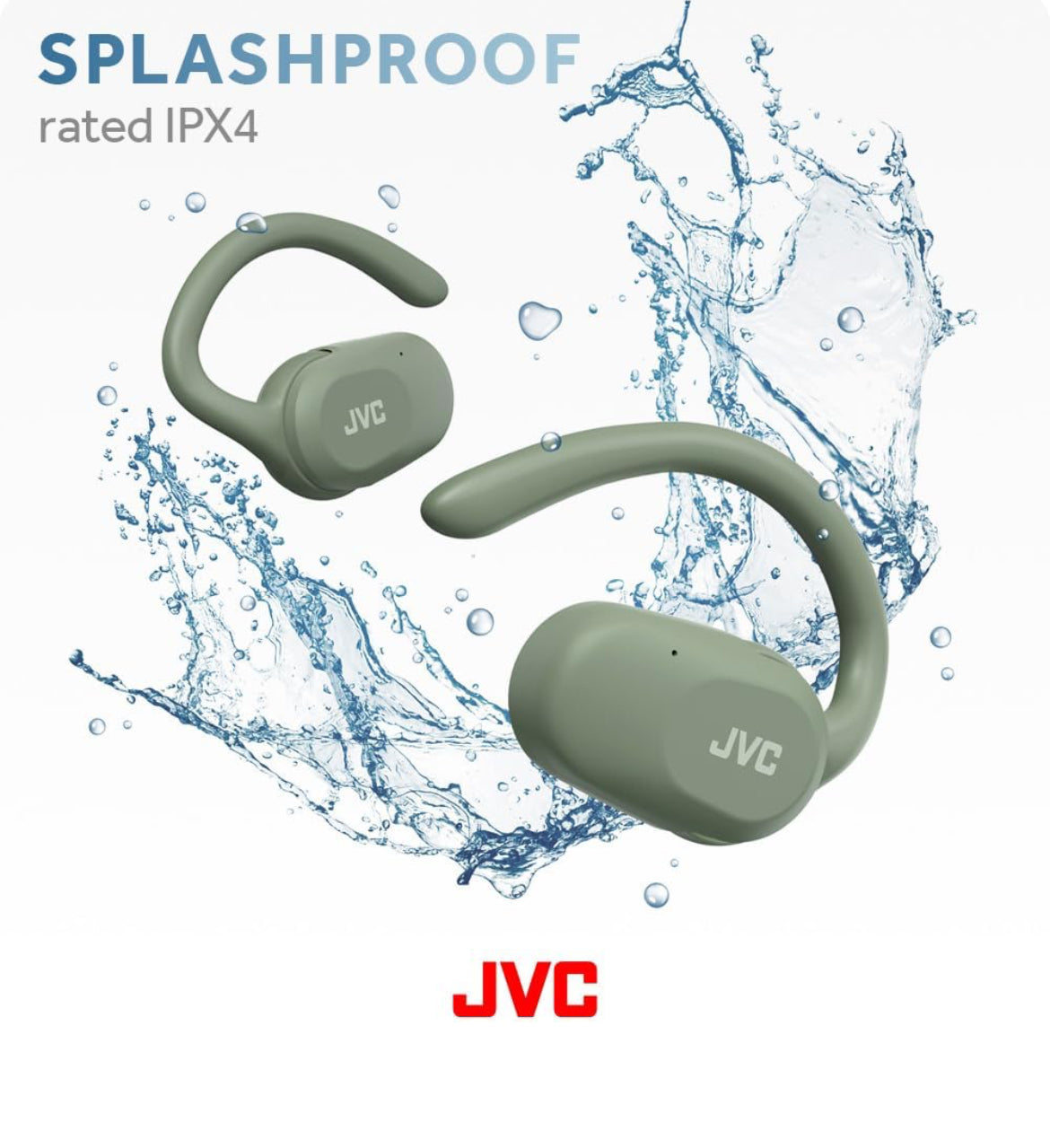 JVC-oorfone oopoor ware draadlose koptelefoon met spilbewegingmeganisme, 16mm groot drywersklank, enkeloor gebruik, BT 5.4, lang batterylewe (tot 26 uur) - HANP40TG (Groen)