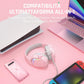 Black Shark Gaming Headset All-in-1 Gaming Headphones with Ultra-Clear Bendable Mic - Pink